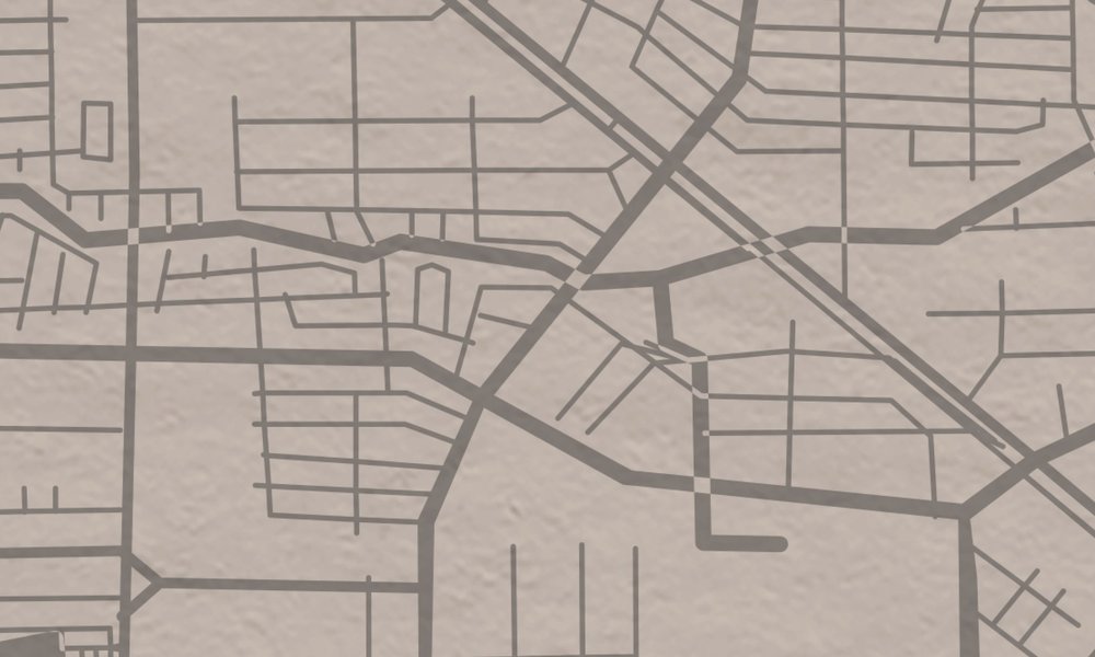             Fotomurali Mappa della città con tracciato stradale - Grigio
        