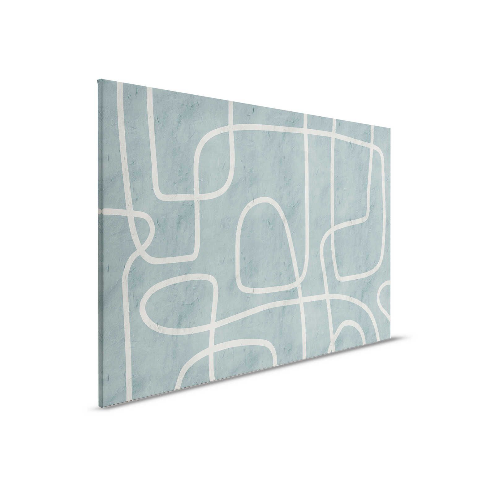         Serengeti 4 - Canvas painting Clay wall in light blue with line pattern - 0,90 m x 0,60 m
    