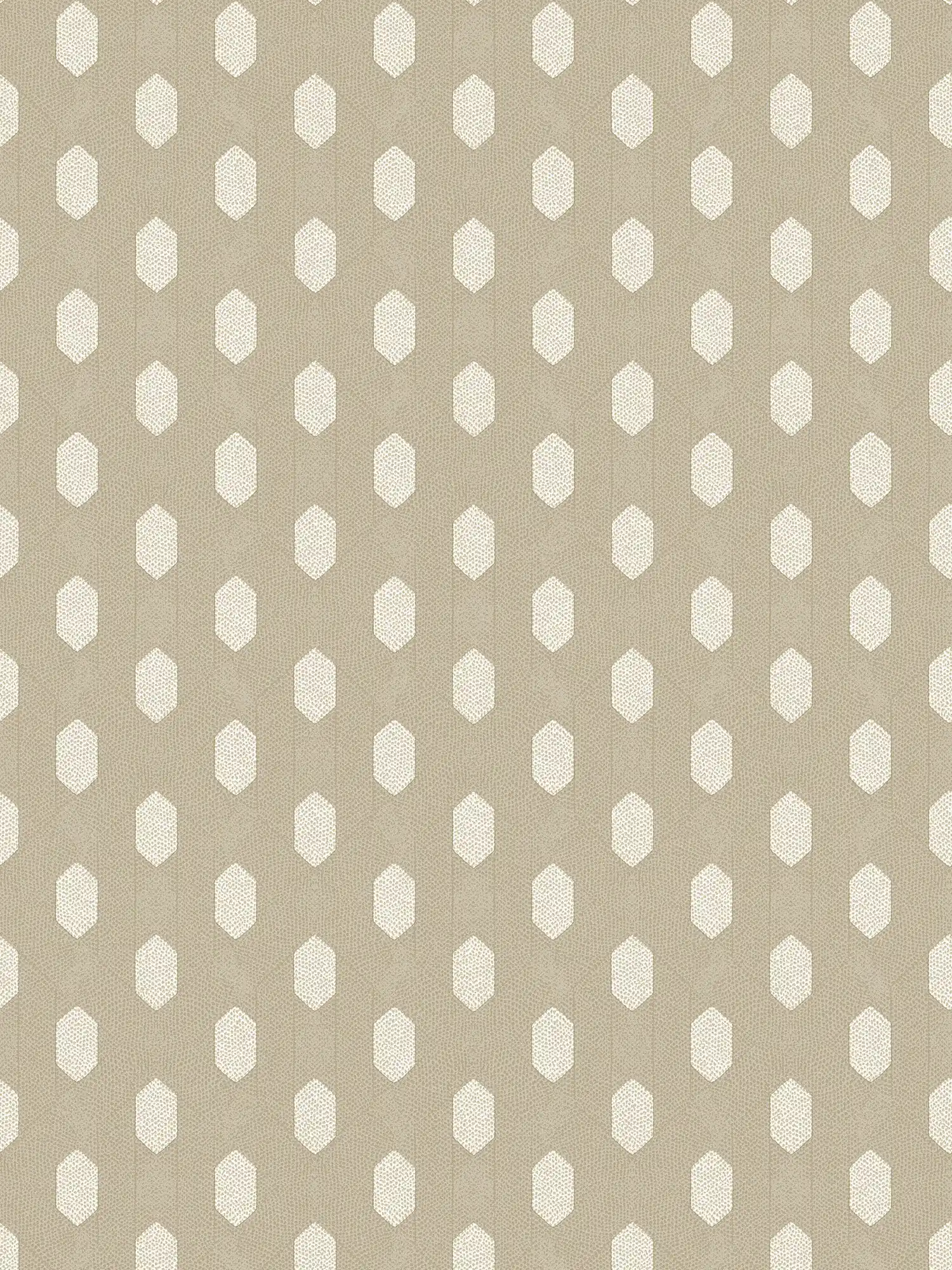 Beige vliesbehang geometrisch patroon - crème, goud, beige
