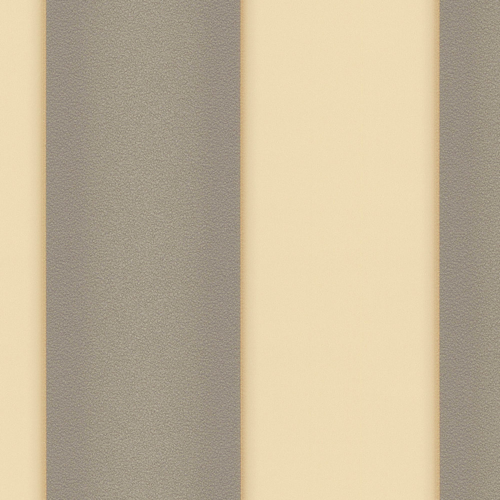             Wallpaper with silver metallic stripes - cream, grey
        