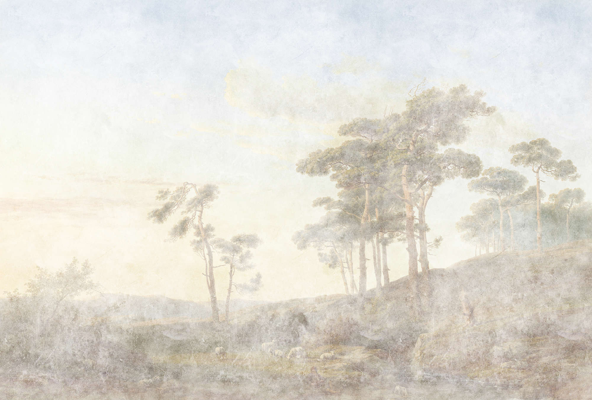             Romantic Grove 1 - Papier peint panoramique délavé aspect usé
        