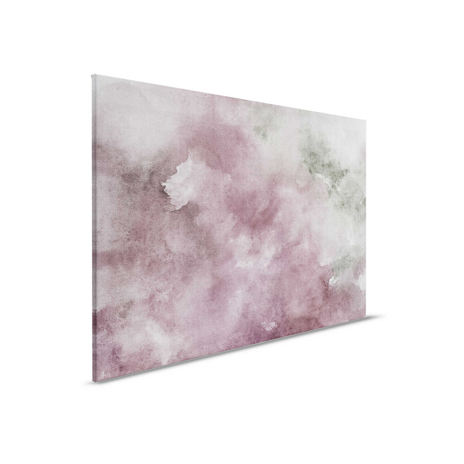 Aquarel 2 - Canvas schilderij Aquarel motief Violet- Natuurlijke linnen look - 0.90 m x 0.60 m
