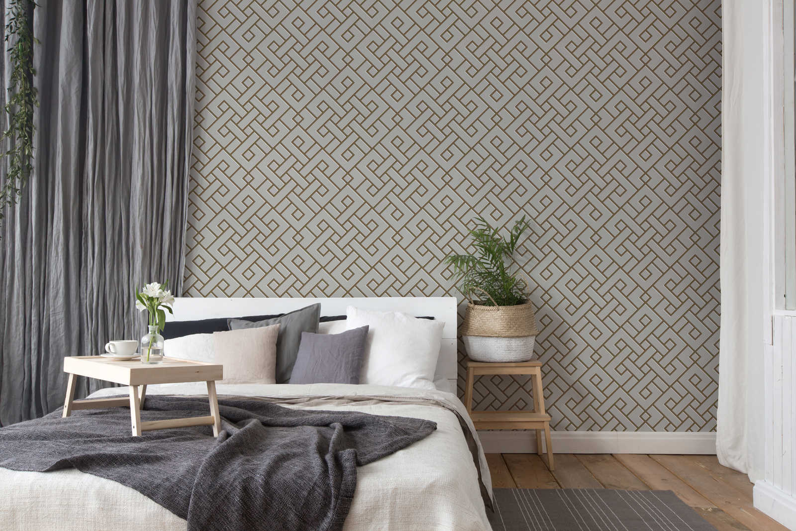             Wallpaper graphic design with 3D effect by MICHALSKY - grey, metallic
        