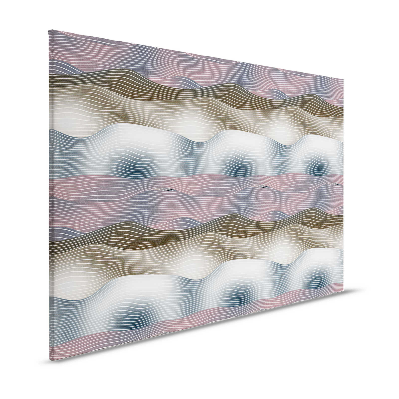 Space 2 - Retro Canvas Painting Space Design Wave Pattern - 1.20 m x 0.80 m
