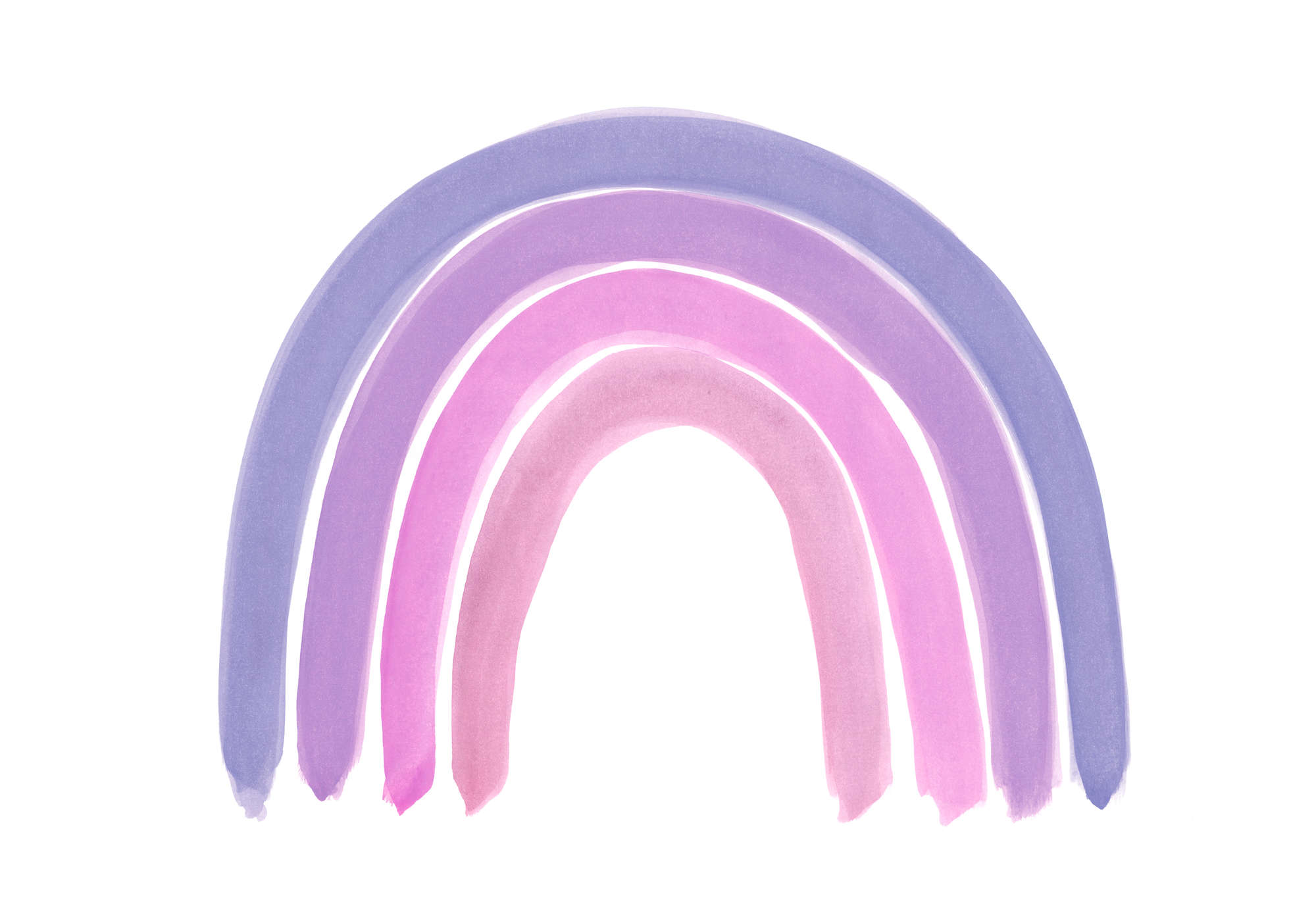             Muurschildering meisjeskamer regenboog in paars
        