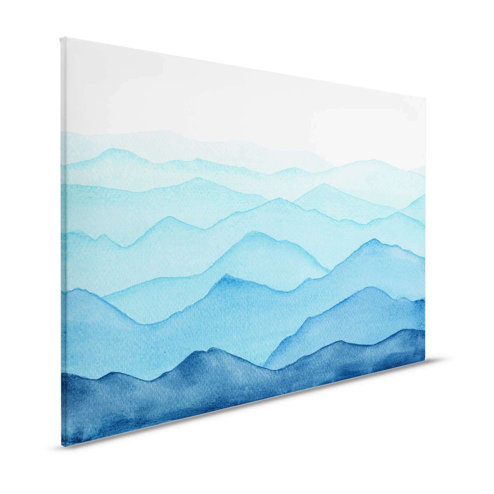 Canvas Zee met golven in aquarel - 120 cm x 80 cm
