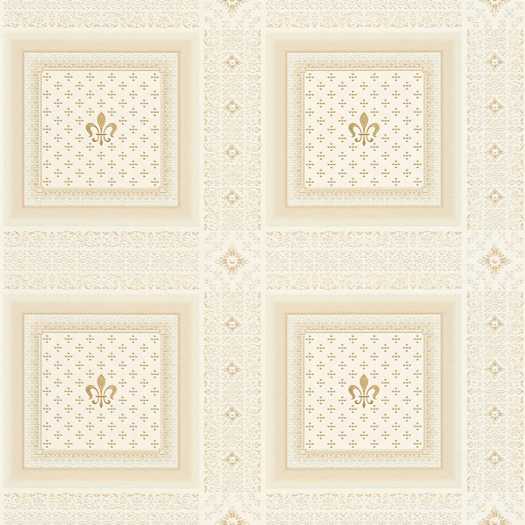         wallpaper Flour-de-lis design - beige, cream
    