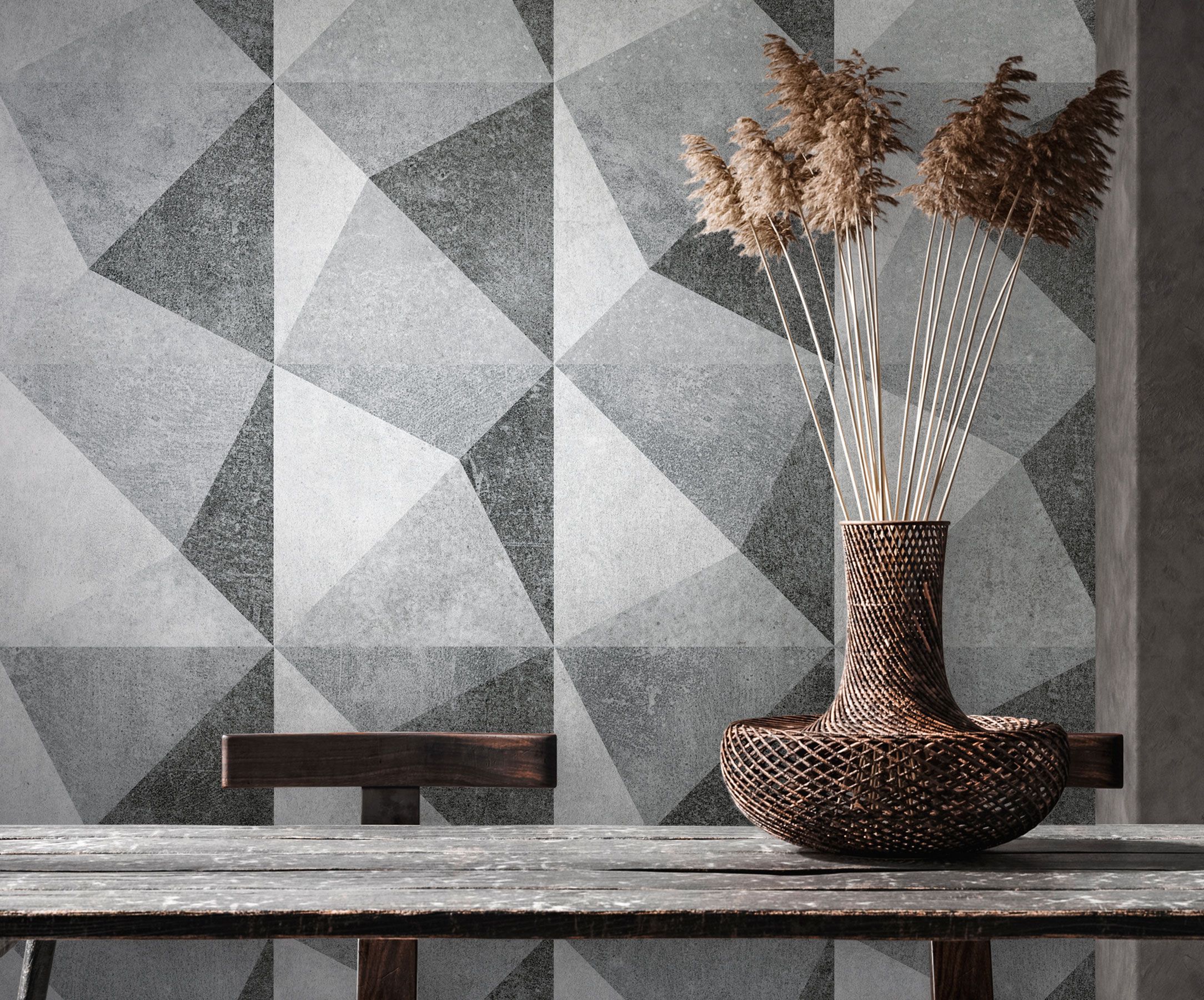 Graphic Wallpaper in Grey-AS382811