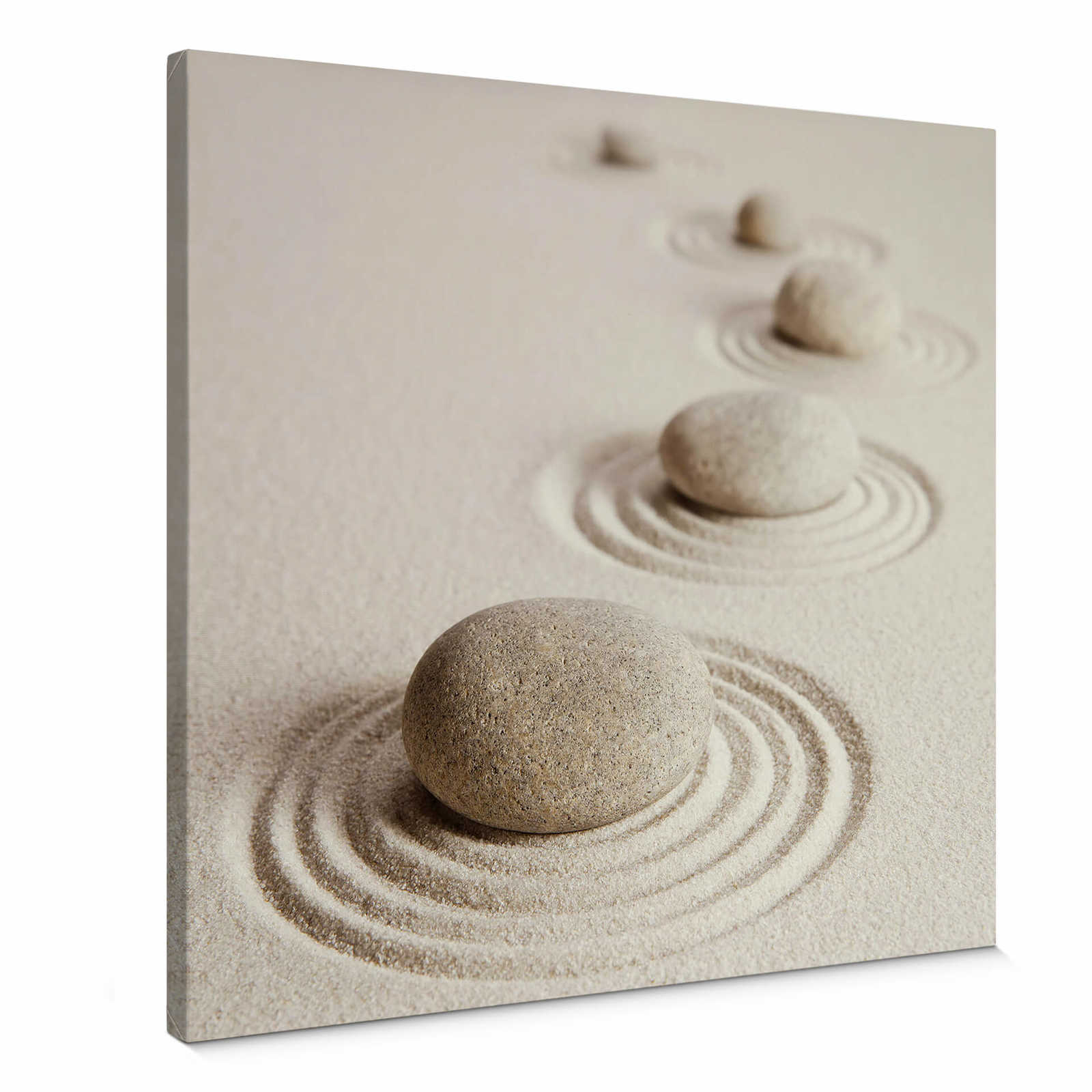         Square canvas painting zen garden in the sand – brown
    