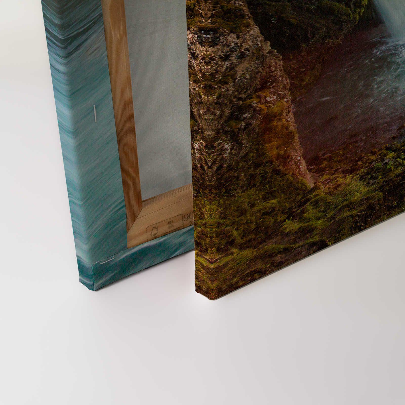             Godafoss Island - Tableau toile avec cascade panoramique - 0,90 m x 0,60 m
        
