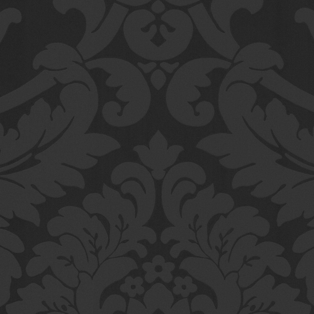             Papier peint ornemental baroque avec effet mat et brillant - noir
        