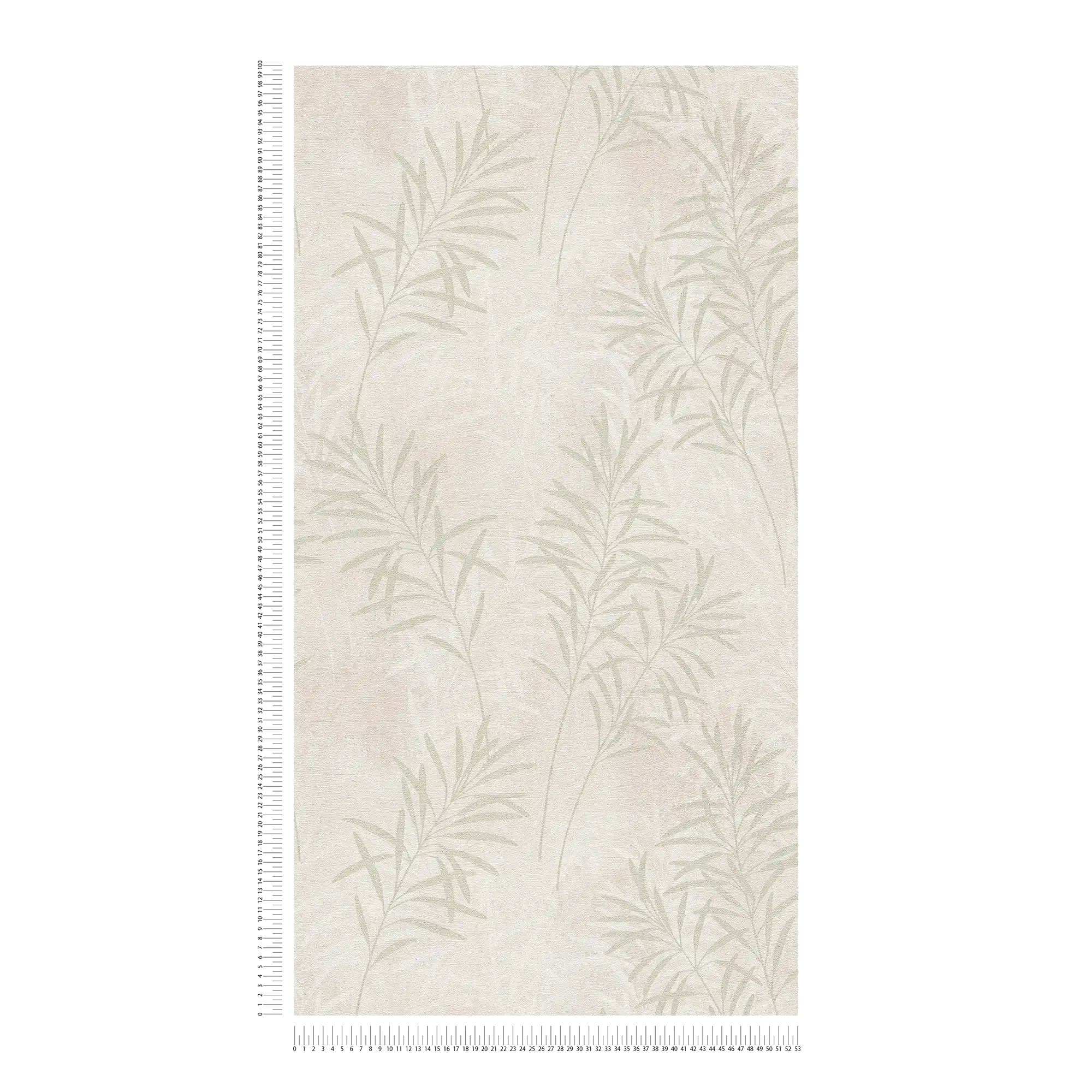             Carta da parati in tessuto non tessuto in stile scandinavo con erbe floreali - crema, verde, metallizzato
        