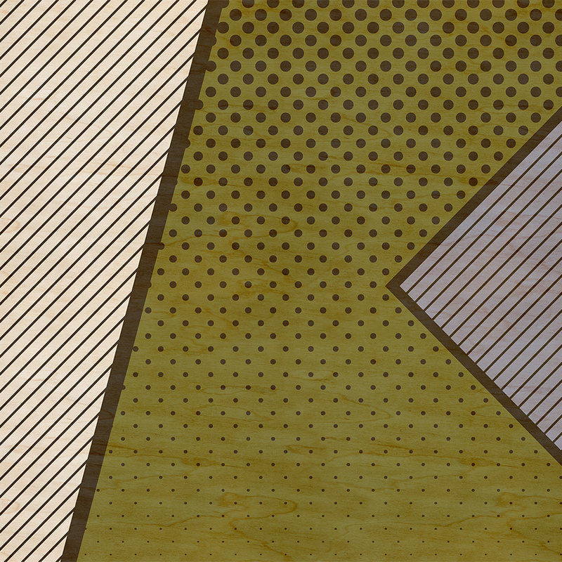 Bird gang 2 - papier peint, motif moderne style pop art - structure contreplaquée - beige, jaune | intissé lisse mat
