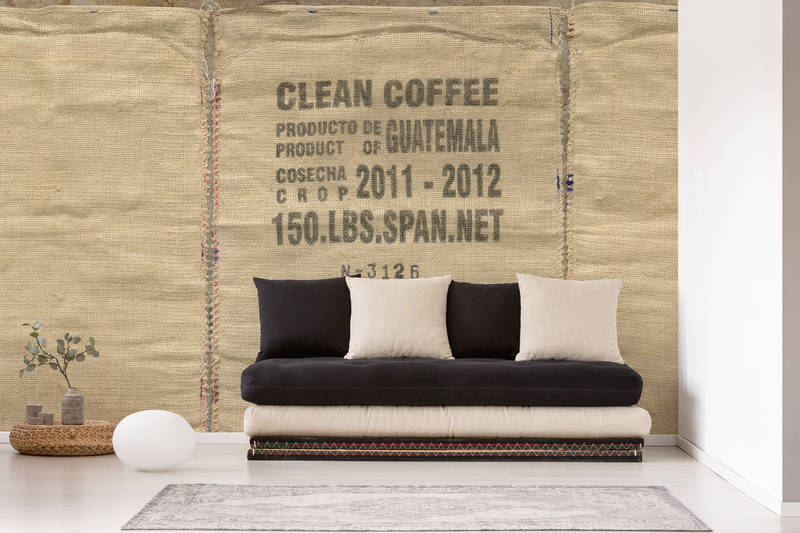             Photo wallpaper with detail of a coffee bag
        