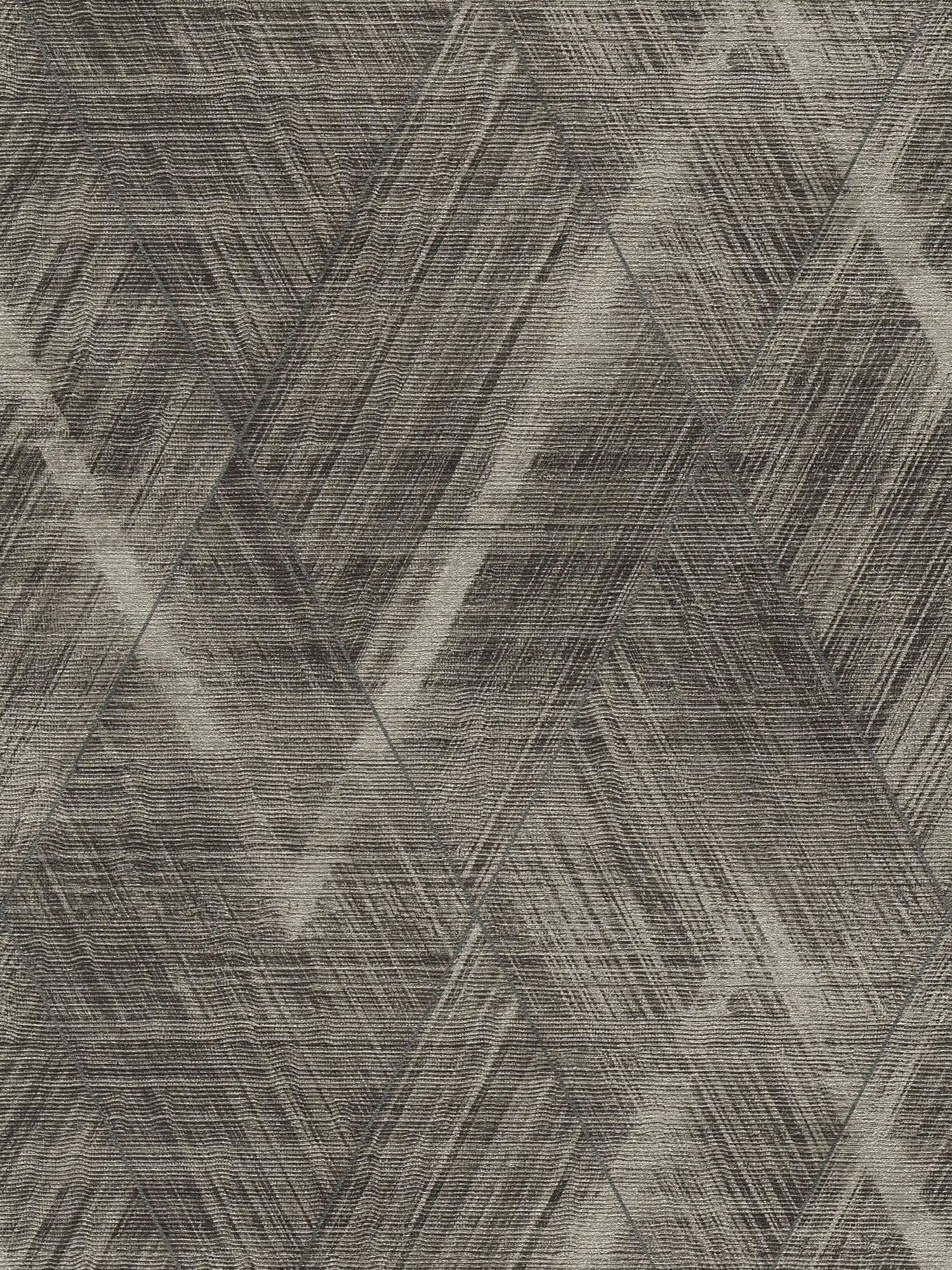 Textile optics wallpaper with diamond pattern - metallic, grey
