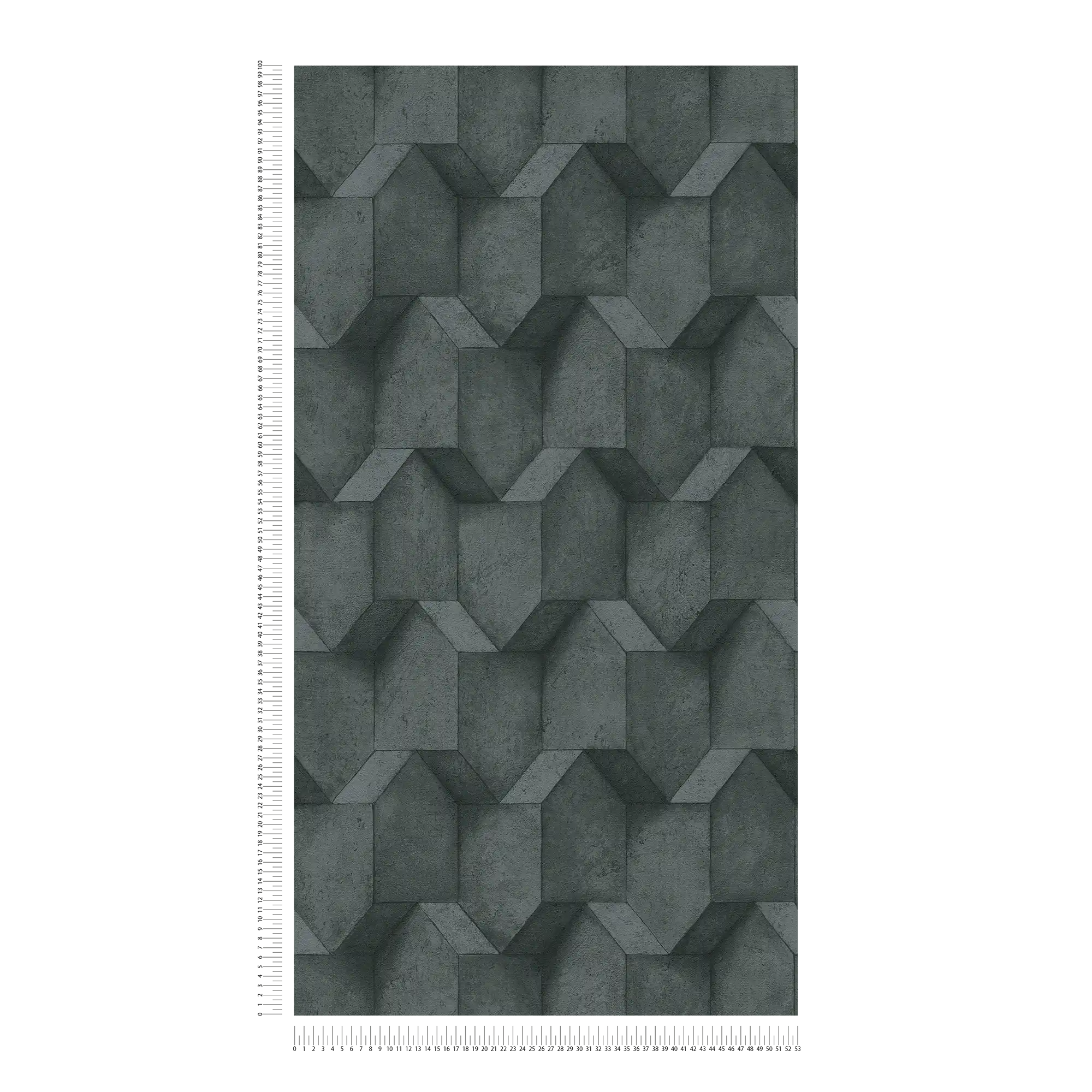             Anthracite wallpaper with 3D concrete look - black, grey
        
