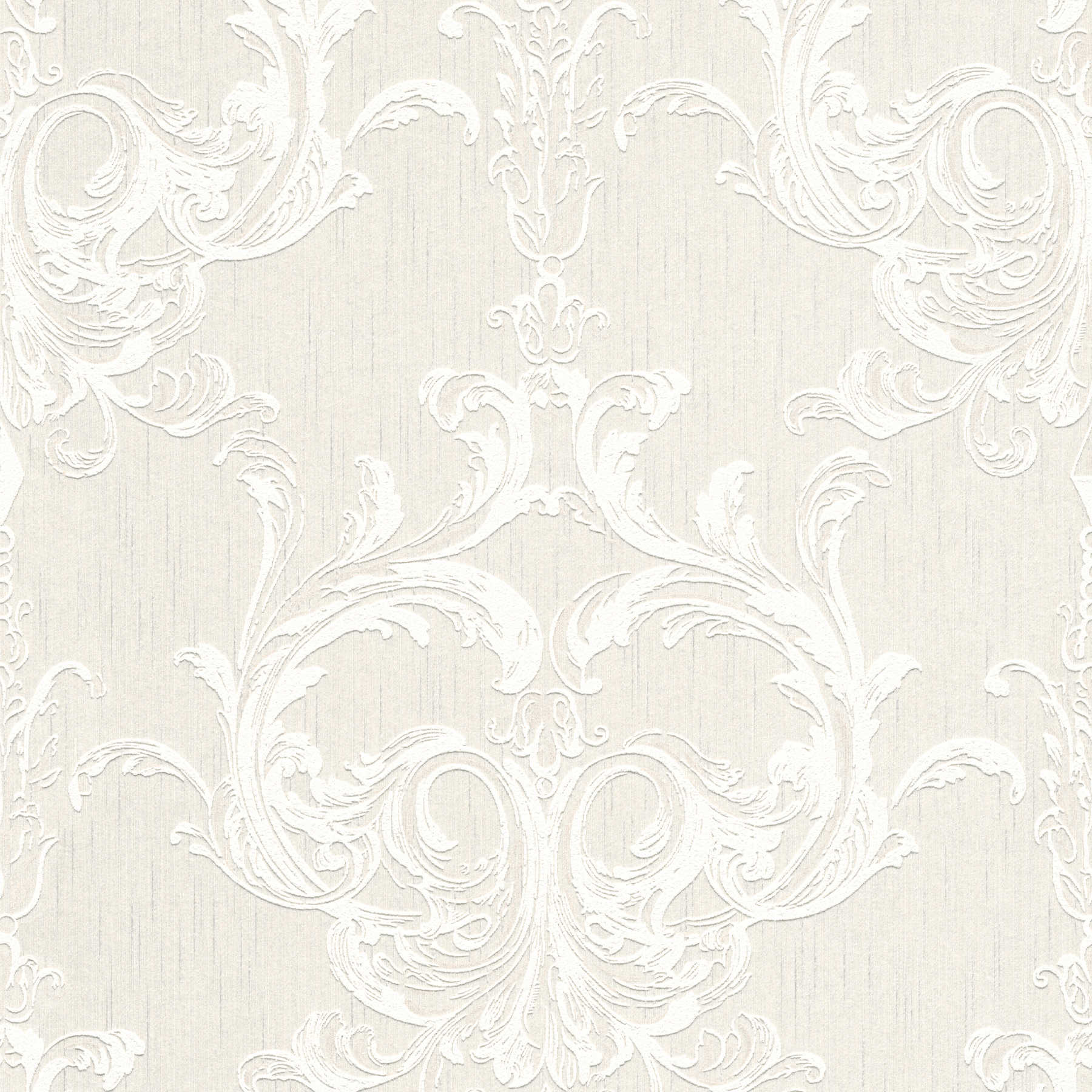         Wallpaper large ornaments with structural pattern - cream
    