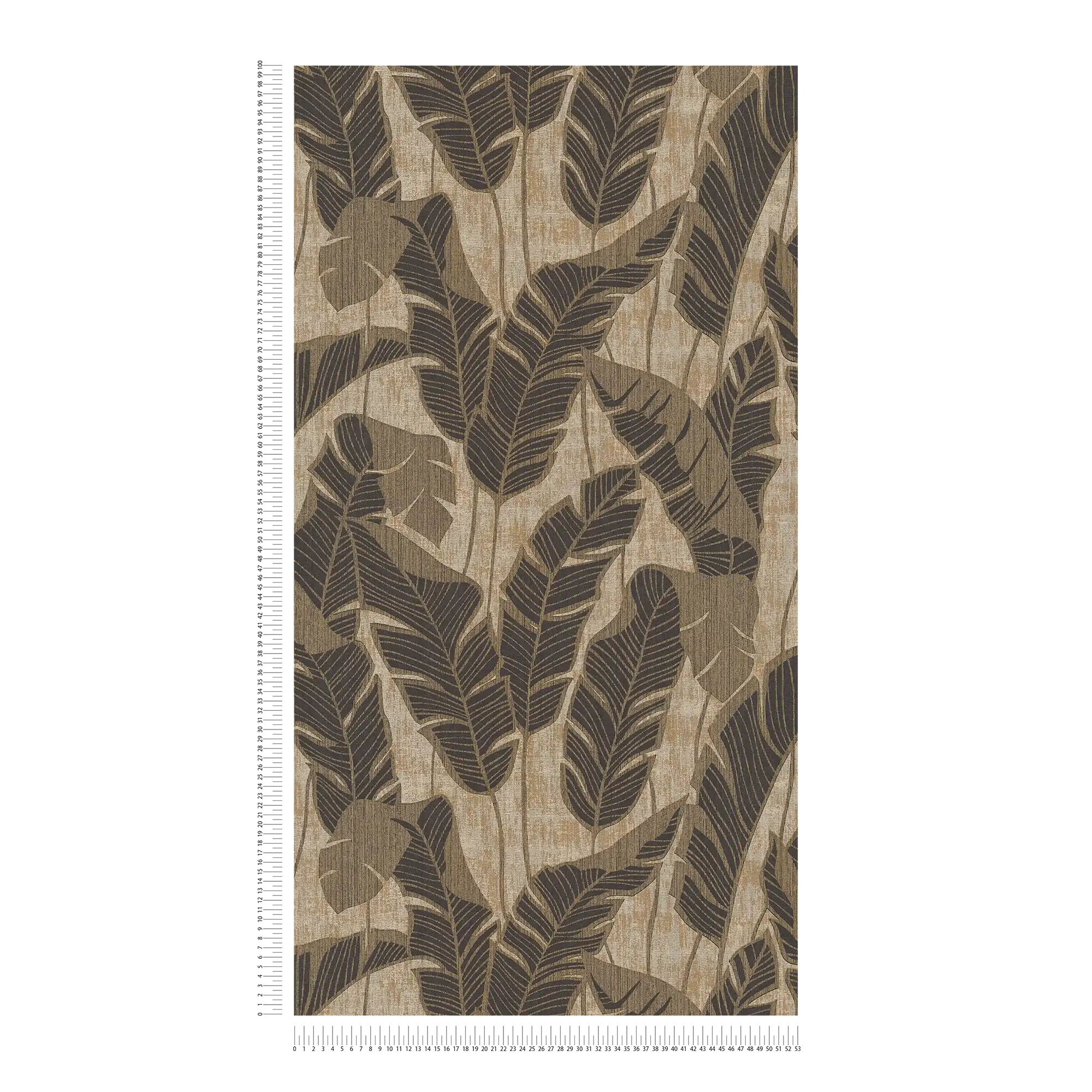             papier peint en papier floral avec motif jungle - beige, noir
        