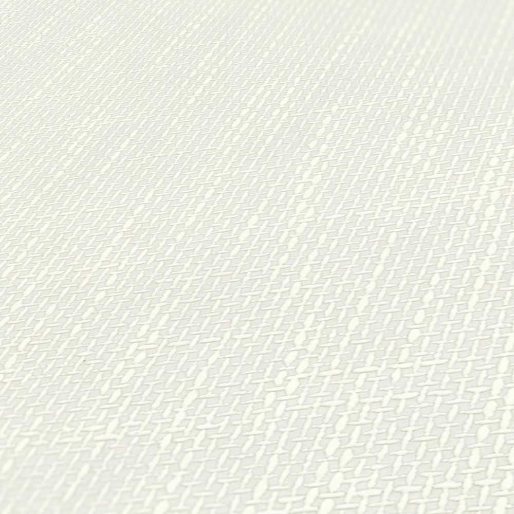            Papier peint profilé avec structure tissée imitation lin - Blanc
        