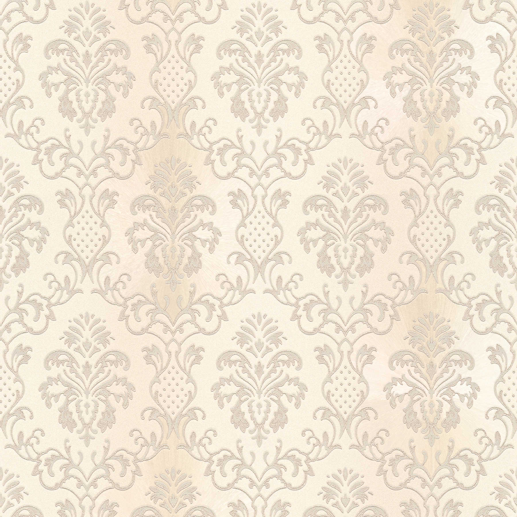 Ornament wallpaper Colonial Style - cream, grey

