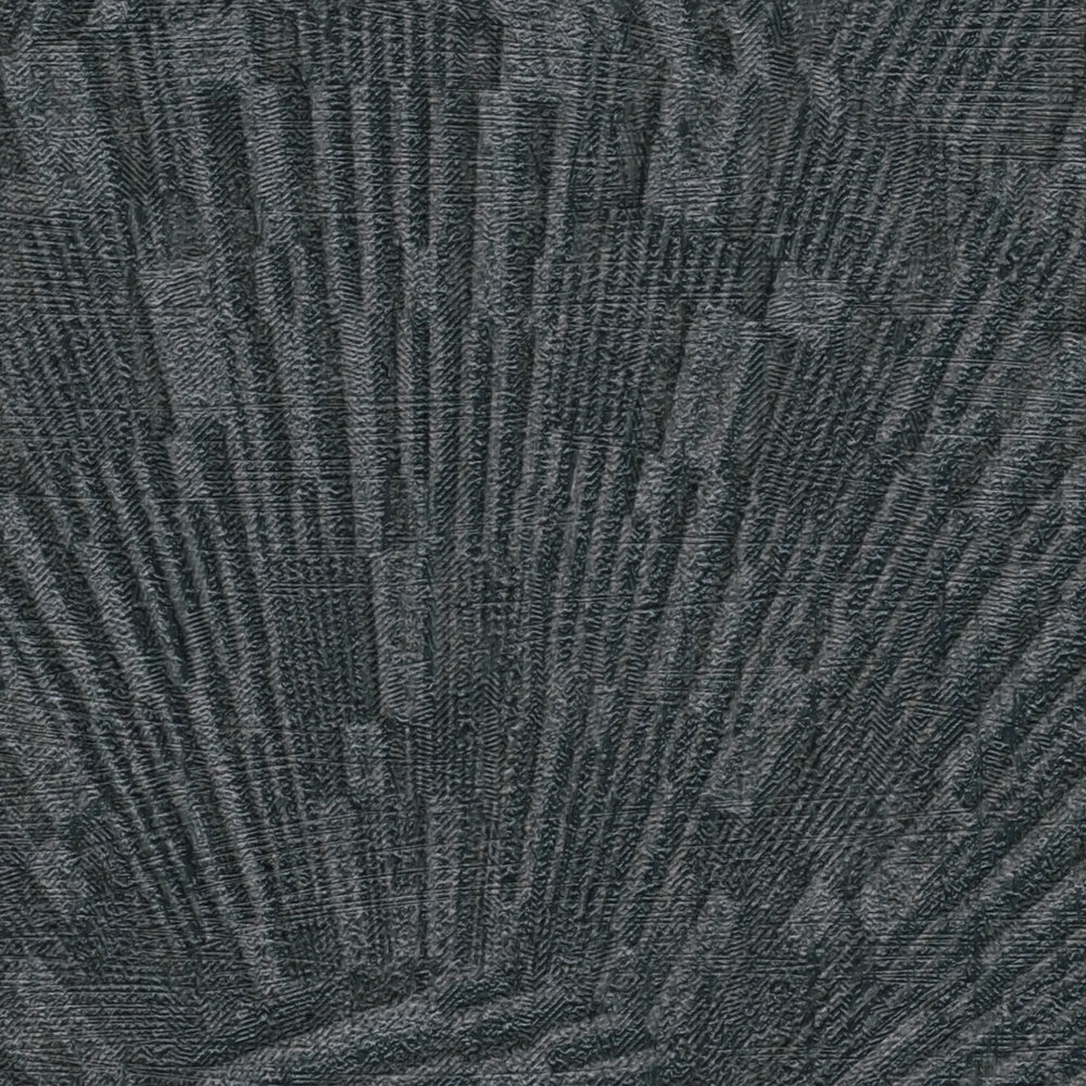             Carta da parati nera lucida con effetto texture - Marrone, Nero
        