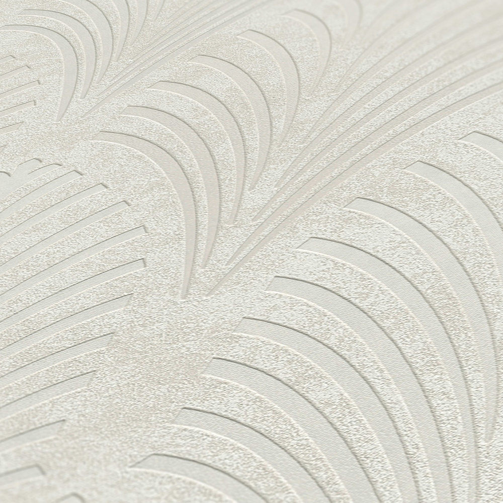             Retro wallpaper Art Deco style with geometric pattern - cream, grey, beige
        