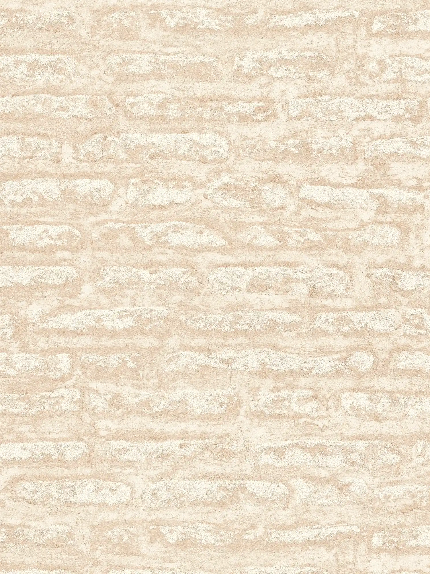 Papier peint intissé avec motif plâtre abstrait mat - beige, blanc

