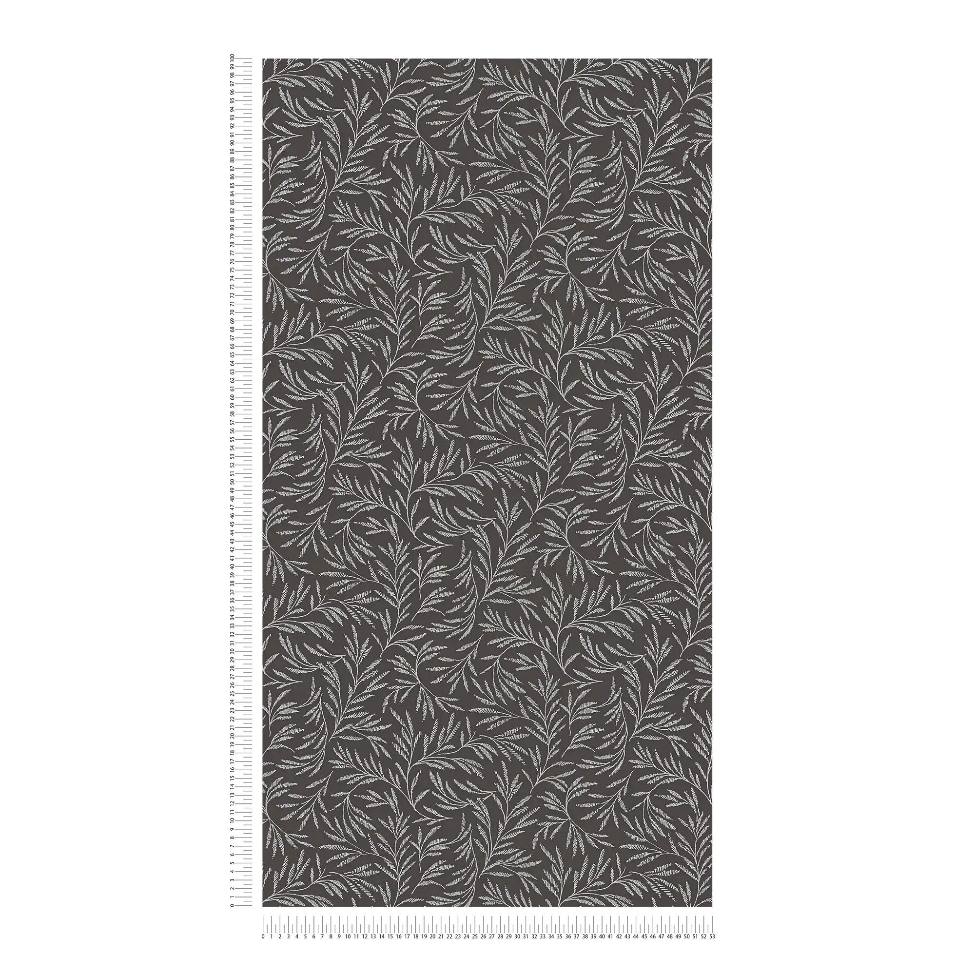             Papier peint Vlietapete motif métallique avec rinceaux de feuilles - métallique, noir
        