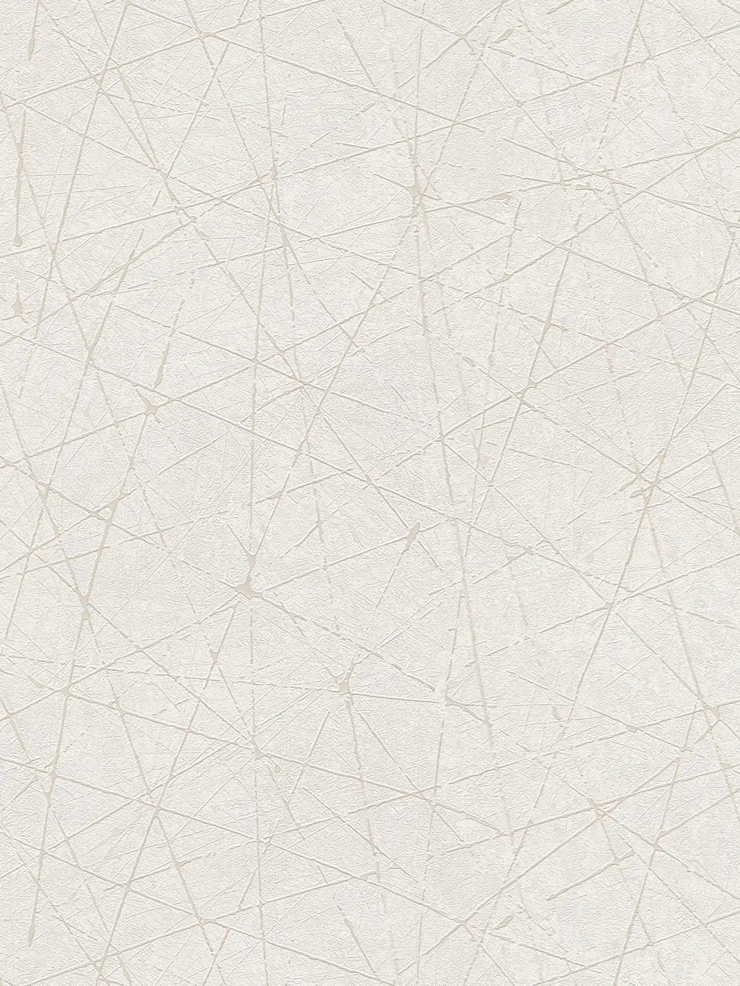         Papel pintado no tejido con diseño gráfico de líneas - blanco, crema, plata
    