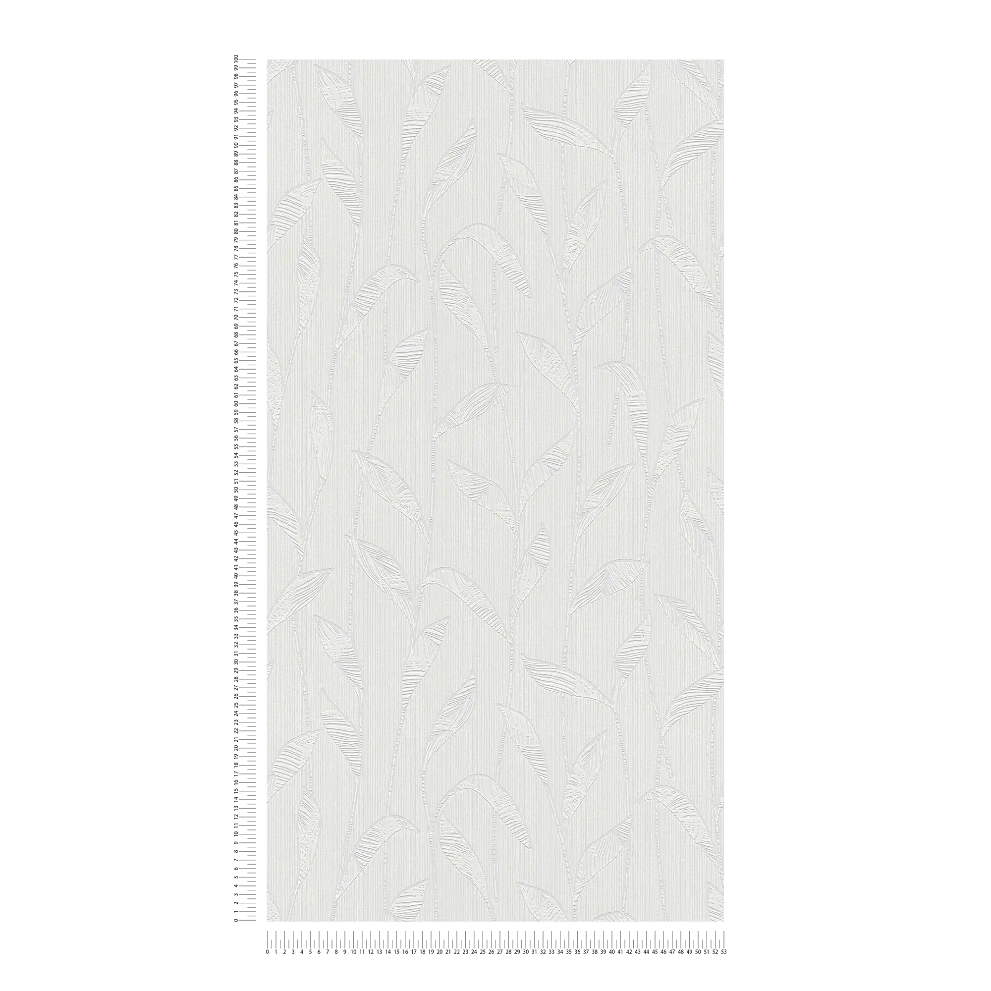             Carta da parati in tessuto non tessuto con disegno di foglie da dipingere - verniciabile
        