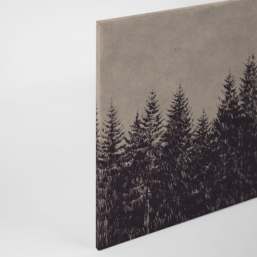             Canvas painting Forest Firs in drawing style - 0,90 m x 0,60 m
        