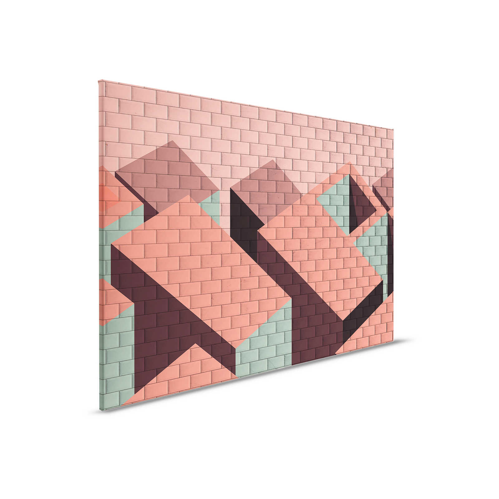         Canvas painting Brick Wall with Block Painting | red, pink, green - 0,90 m x 0,60 m
    