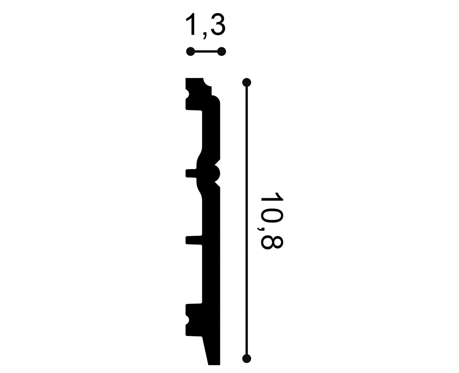             Modern skirting board Heidelberg - SX105F
        