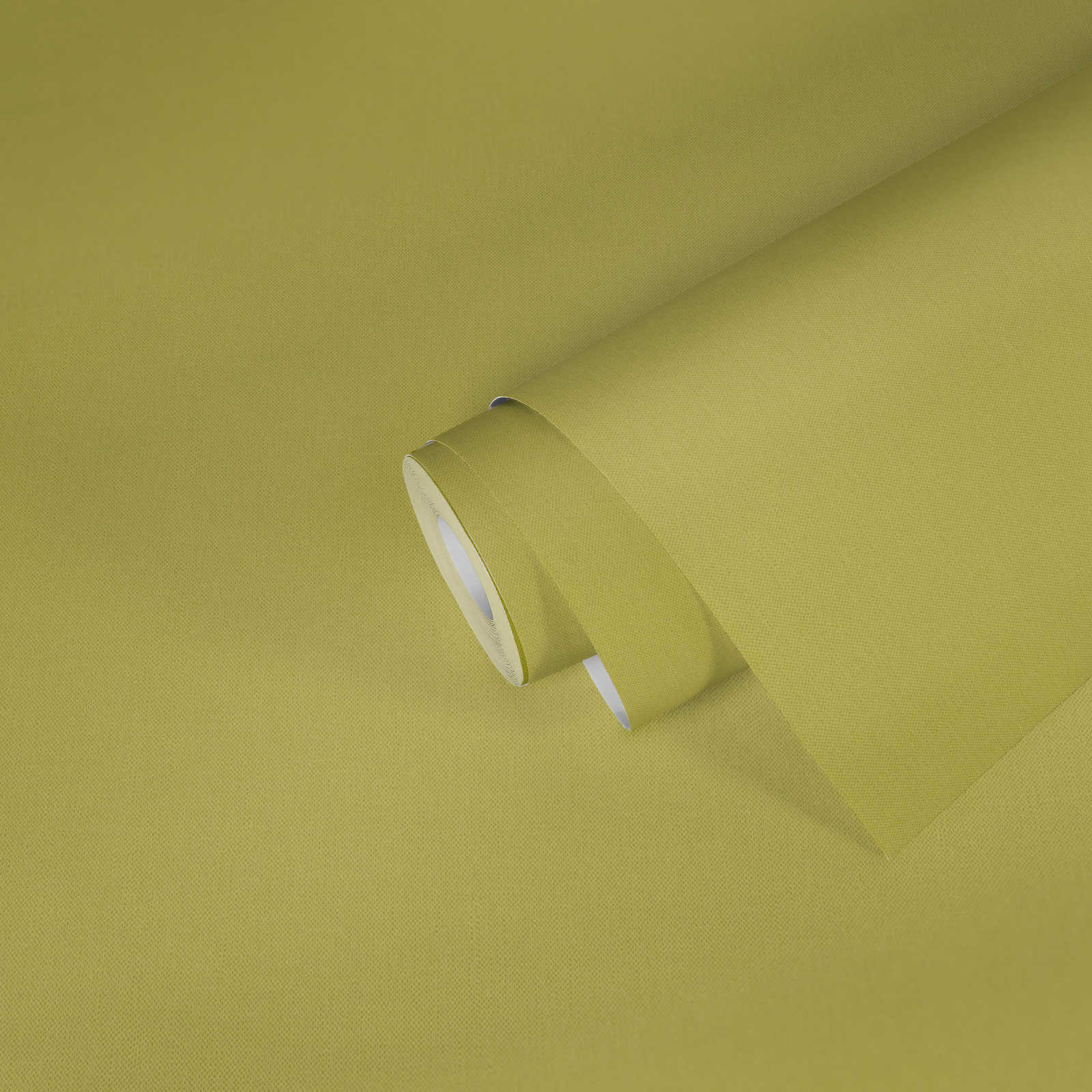             Papier peint vert clair uni mat vert tilleul avec structure textile
        