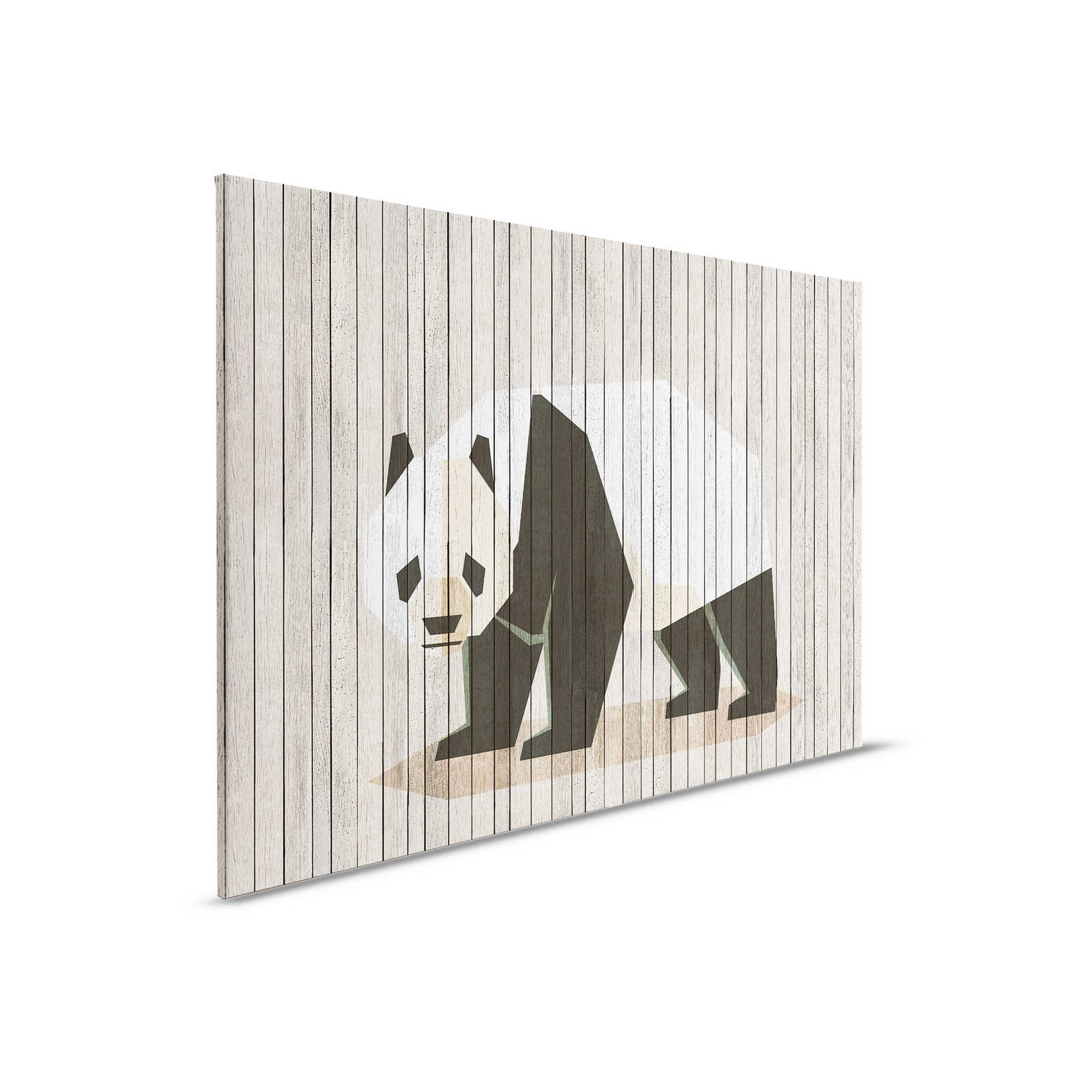         Born to Be Wild 2 - Canvas painting on wood panel structure with panda & board wall - 0.90 m x 0.60 m
    