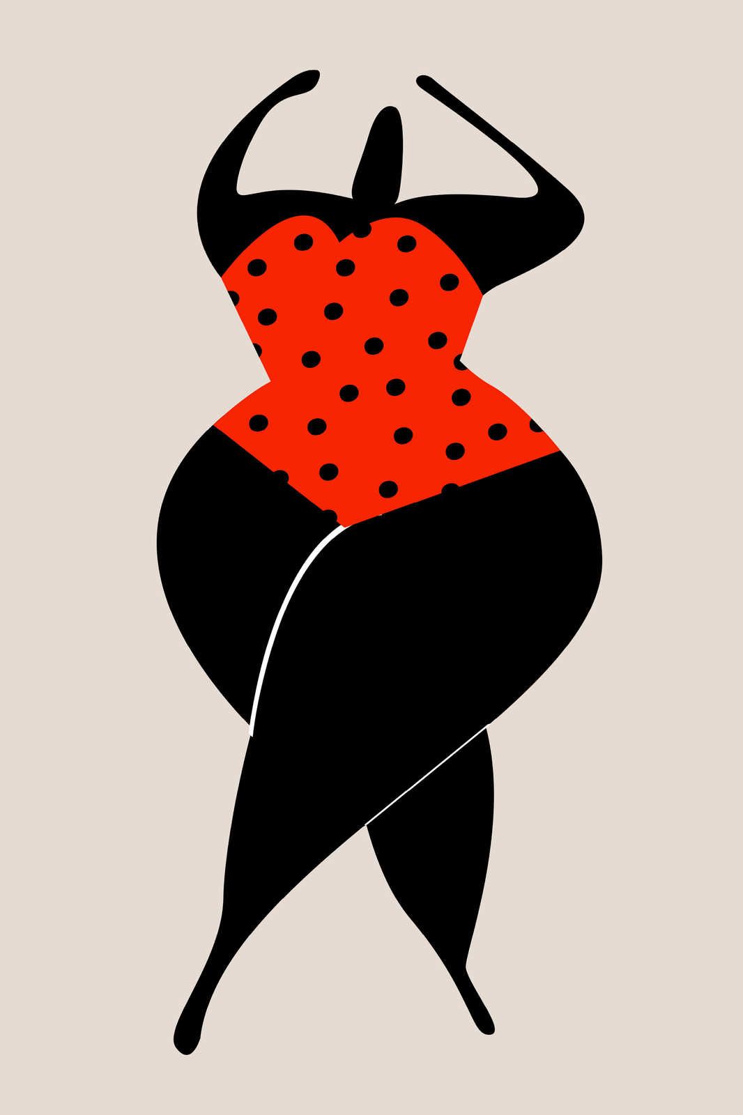             Quadro artistico su tela Figura femminile in costume da bagno | rosso - 0,90 m x 0,60 m
        