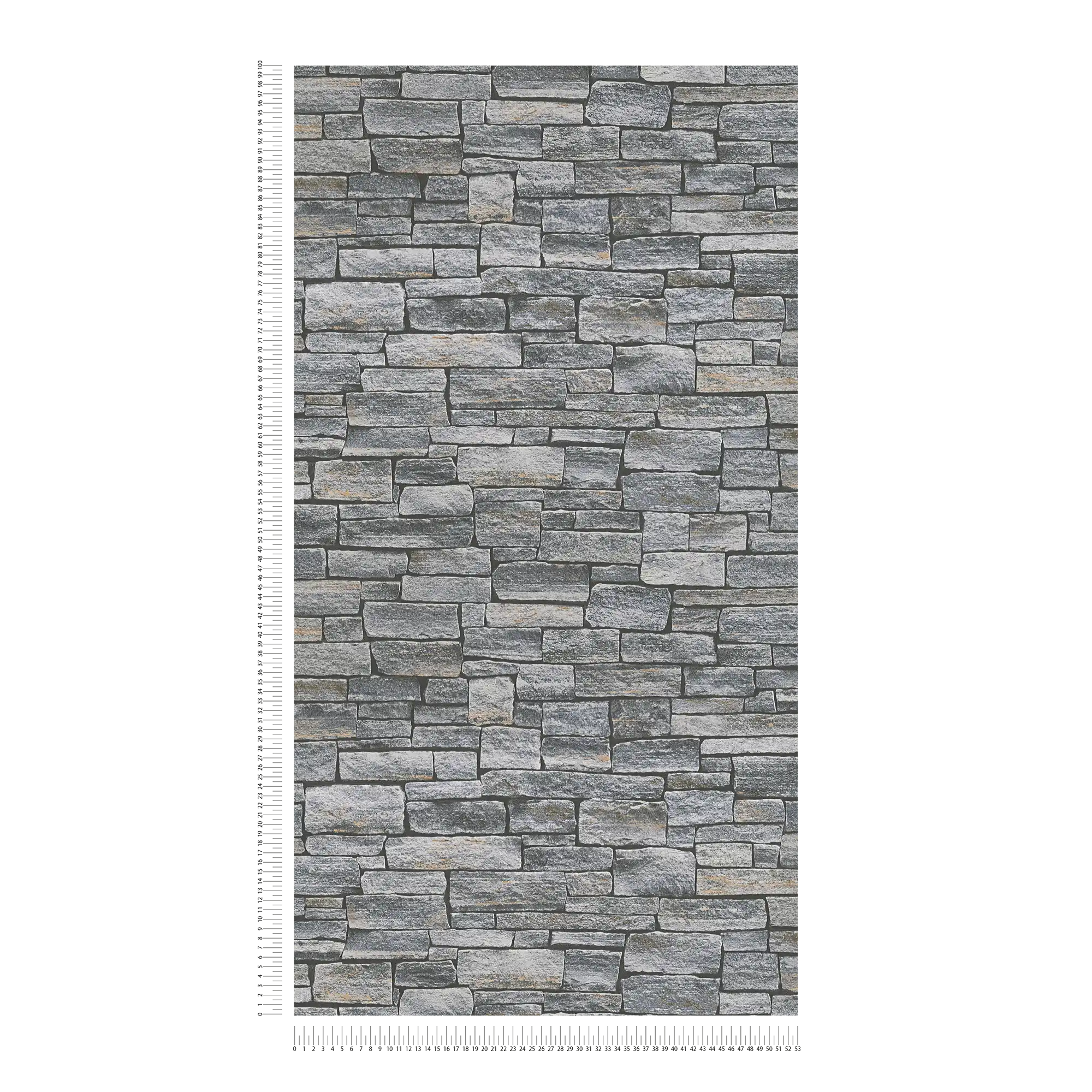             Wallpaper with stone look & natural wall motif - grey, black, brown
        