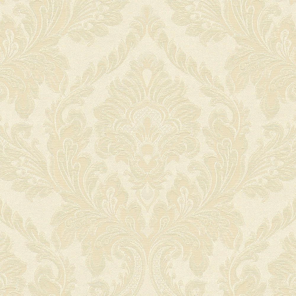             Opulent baroque wallpaper with floral ornaments - beige
        