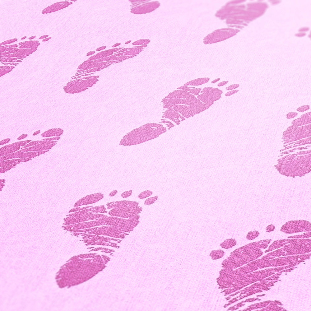             Papier peint chambre bébé design pour fille - rose
        