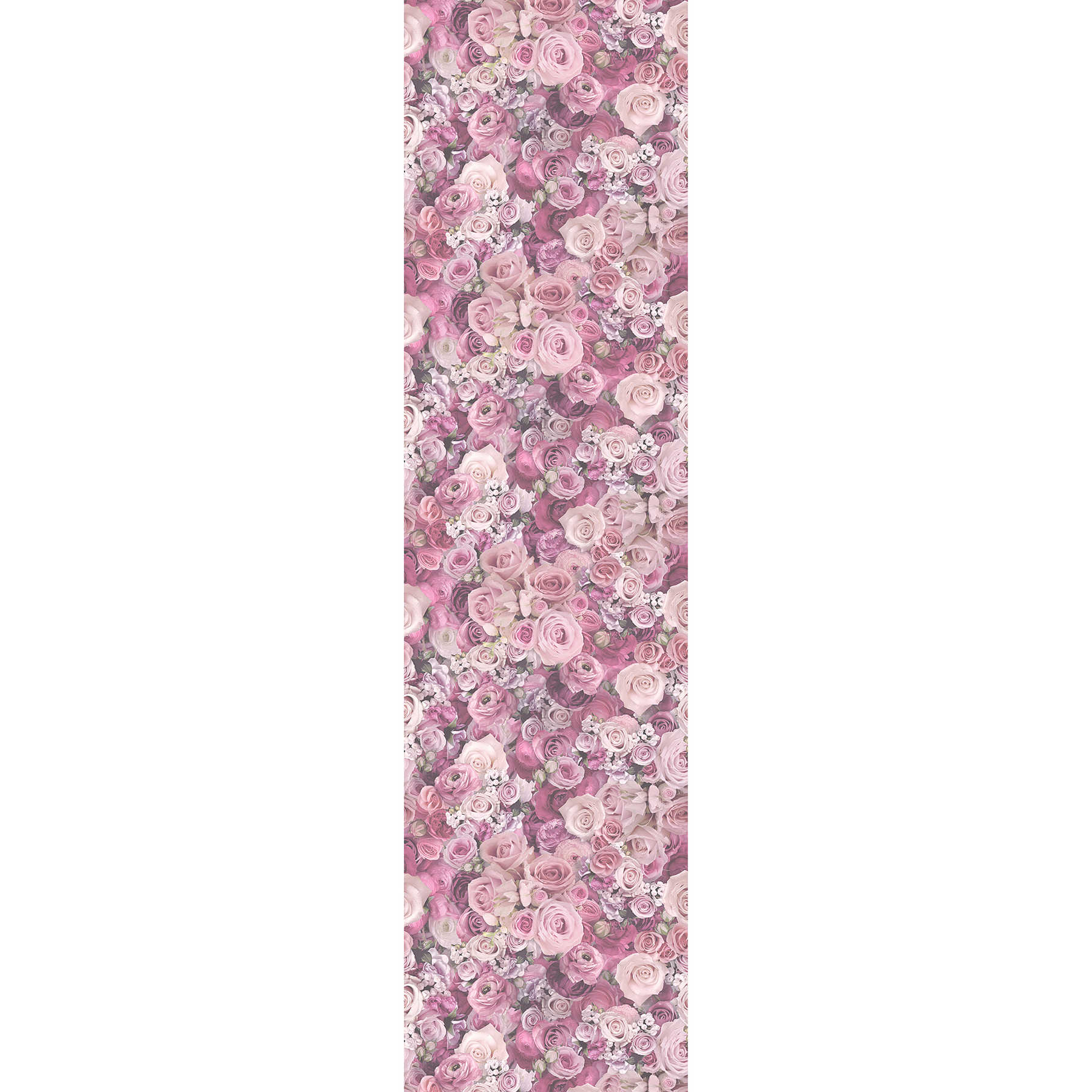 Non-woven wallpaper roses with 3D motif - pink, violet

