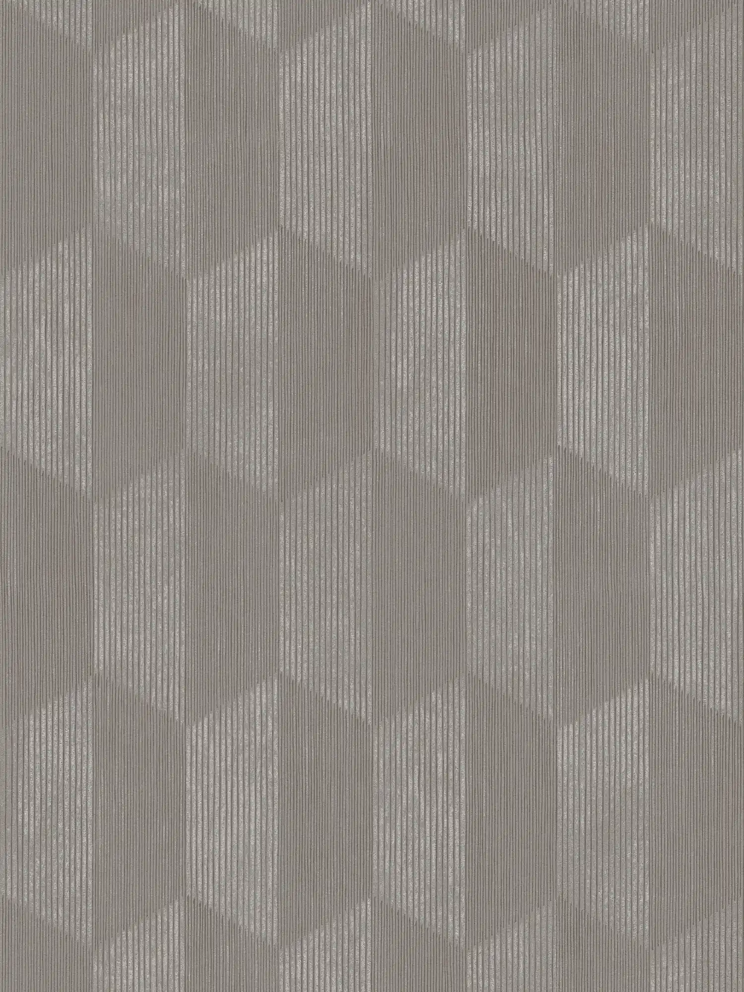 Textured wallpaper with 3D graphic pattern - grey, beige
