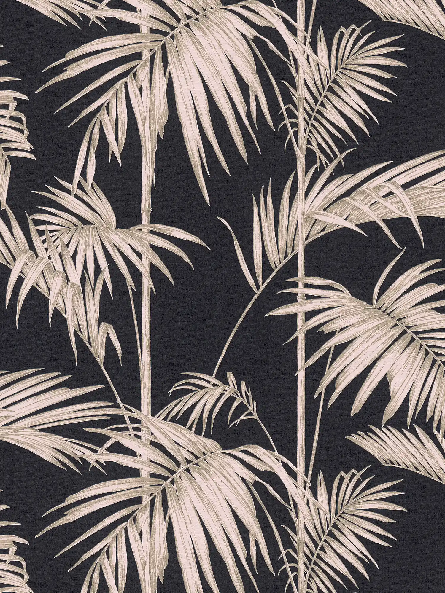 Carta da parati naturale Foglie di palma, bambù - Rosa, bronzo, nero
