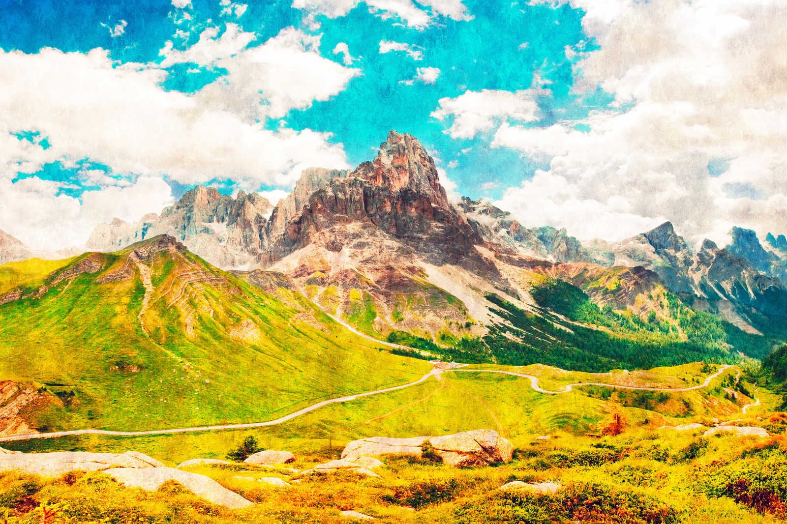             Dolomiti 1 - Canvas painting Dolomites Retro Photography - 1.20 m x 0.80 m
        