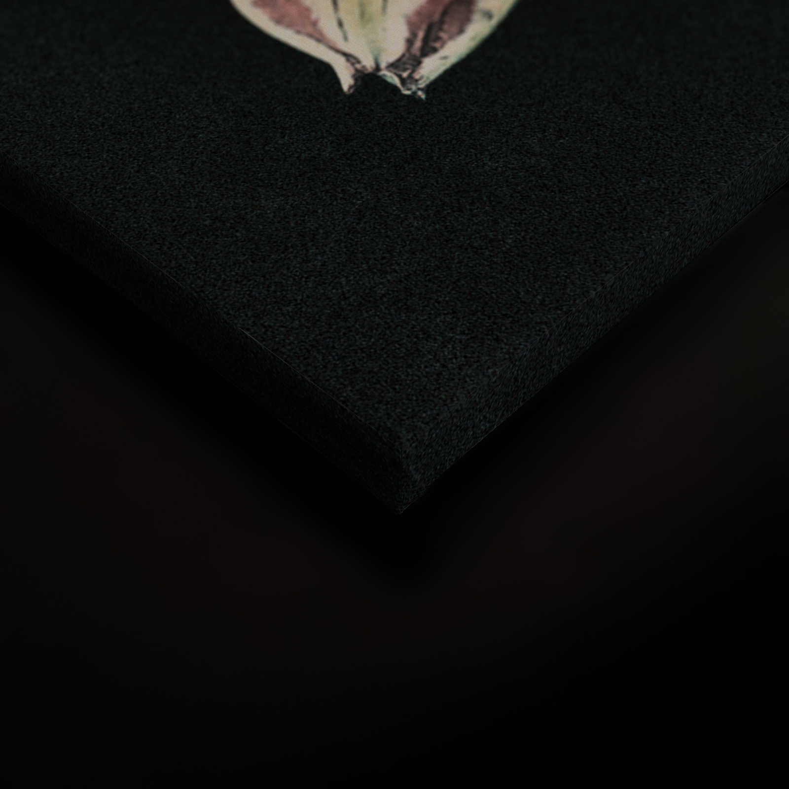             Drama queen 1 - Quadro su tela con bouquet e sfondo scuro in struttura di cartone - 0,90 m x 0,60 m
        