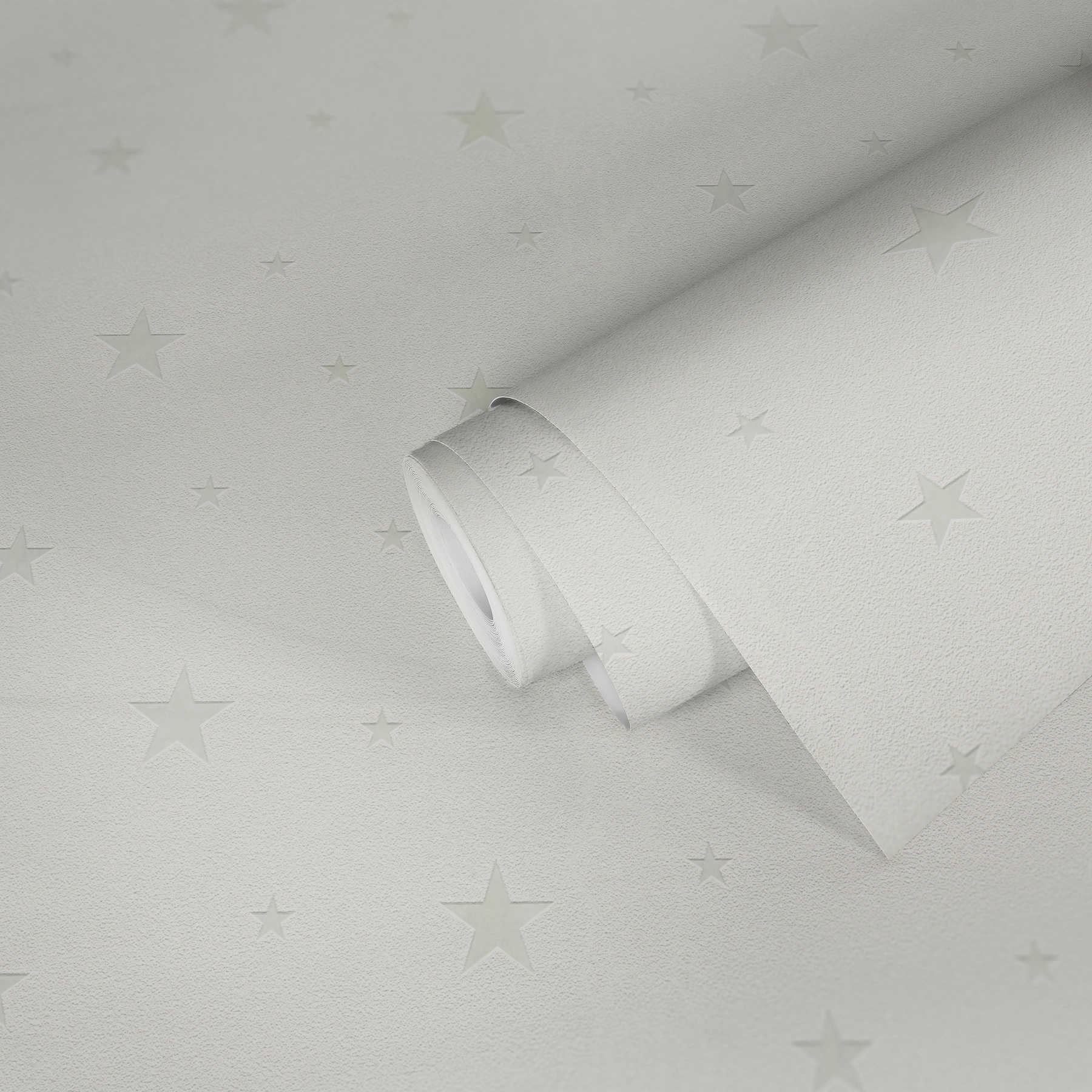             Papier peint lumineux pour chambre d'enfant avec étoiles phosphorescentes - Blanc
        
