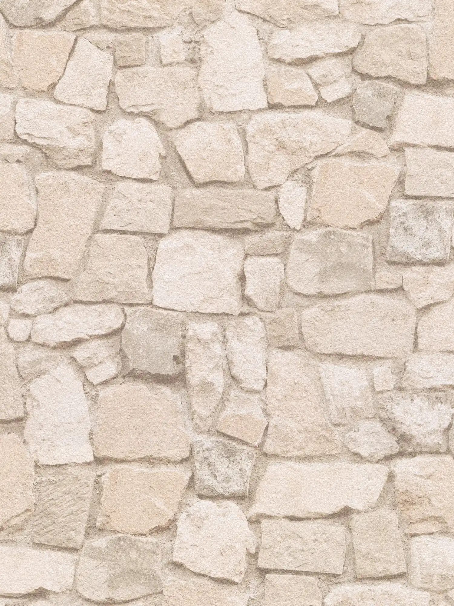 Papel pintado de piedra con efecto 3D y mampostería de arenisca - Beige, Marrón
