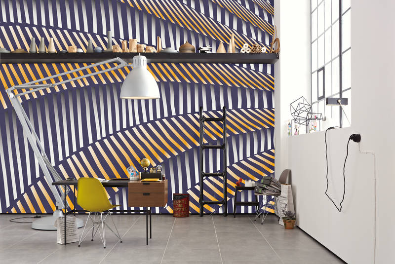             3D mural with stripes design
        