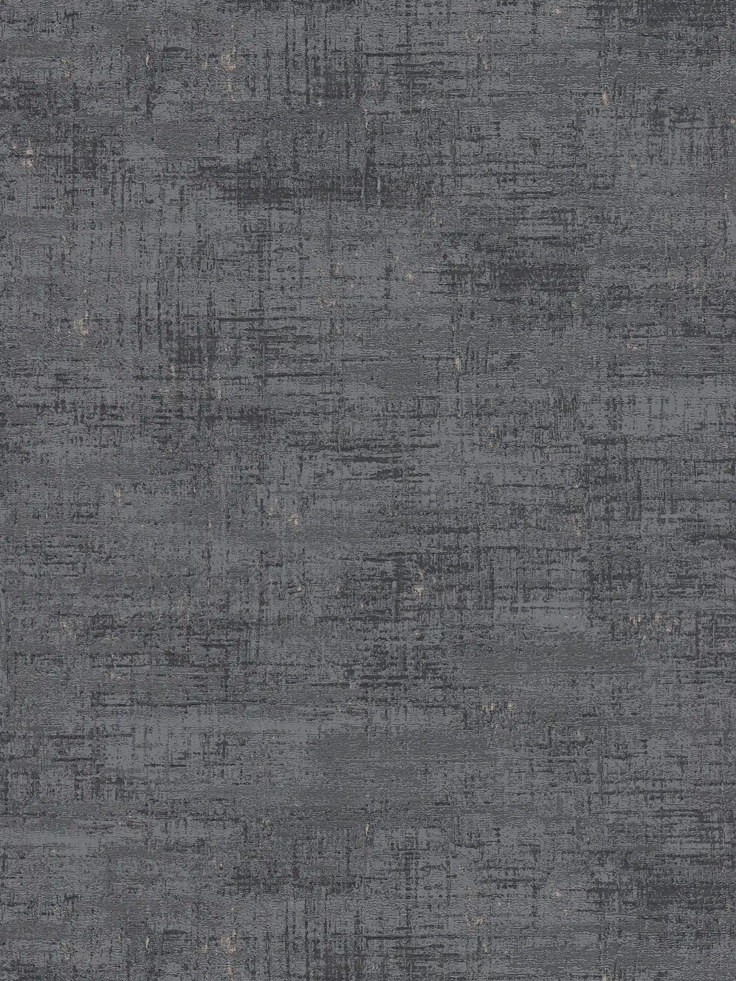 Non-woven wallpaper with a textured rust effect - black, grey, gold
