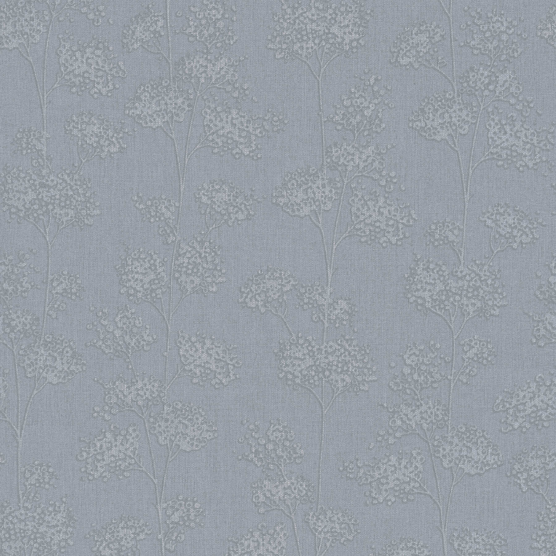 Wallpaper nature pattern with linen & metallic effect - grey, metallic
