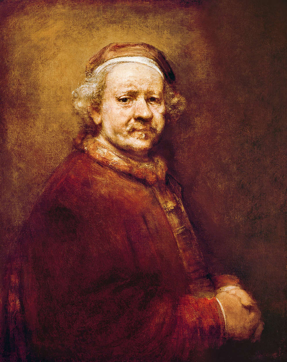             Zelfportret" muurschildering van Rembrandt van Rijn
        